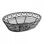 TableCraft BK21709 Mediterranean Oblong Black Metal Basket - 9 TableCraft BK21709 Mediterranean Oblong Black Metal Basket - 9