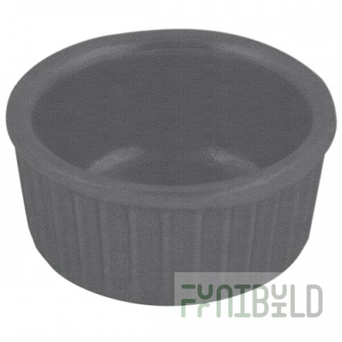 Bon Chef 9024 2 oz. Smoke Gray Sandstone Finish Cast Aluminum Fluted Ramekin