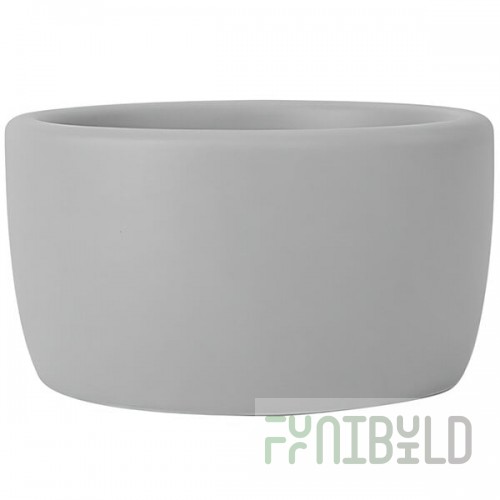 Tuxton VGX-0203 TuxTrendz Zion Matte Gray 2 oz. China Pipkin Ramekin - 48/Case