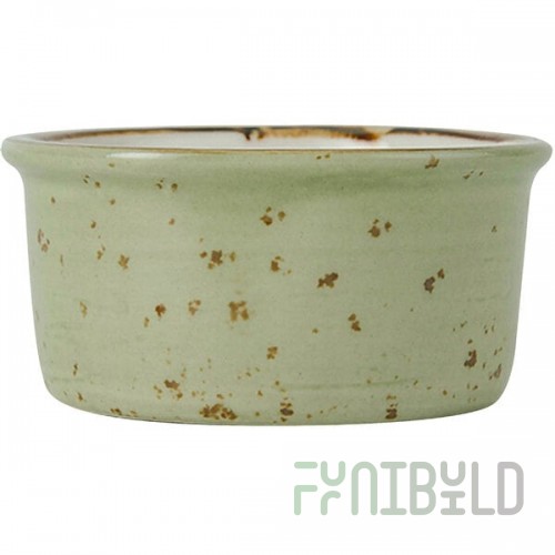 Tuxton GGO-752 TuxTrendz Artisan Geode Olive 2.5 oz. China Ramekin - 24/Case