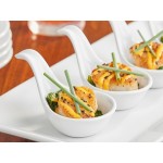 Acopa 1 oz. Bright White Porcelain Appetizer / Tasting Spoon - 72/Case