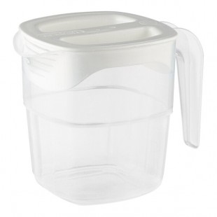 Araven 34 oz. Polypropylene Stackable Pitcher with White Lid 11401