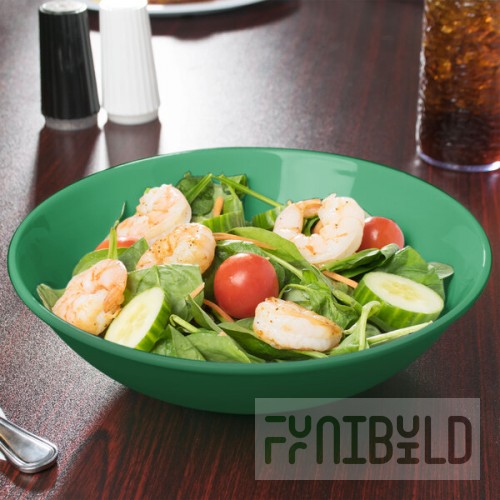 GET B-48-FG Diamond Mardi Gras 1.88 Qt. Rainforest Green Melamine Bowl - 12/Case