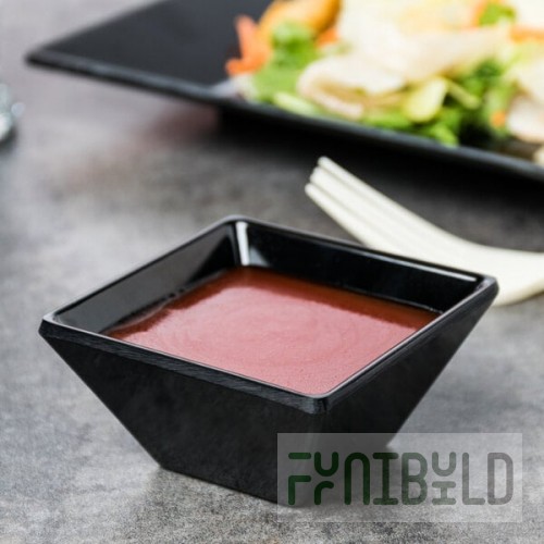 GET ML-257-BK Siciliano 3 oz. Black Melamine 3