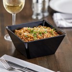 Acopa Rittenhouse 50 oz. Square Black Melamine Bowl - 12/Case Acopa Rittenhouse 50 oz. Square Black Melamine Bowl - 12/Case