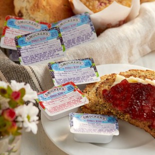 Smucker's Sugar-Free Grape, Strawberry & Blackberry Jam .375 oz. Portion Cups - 200/Case Smucker's Sugar-Free Grape, Strawberry & Blackberry Jam .375 oz. Portion Cups - 200/Case