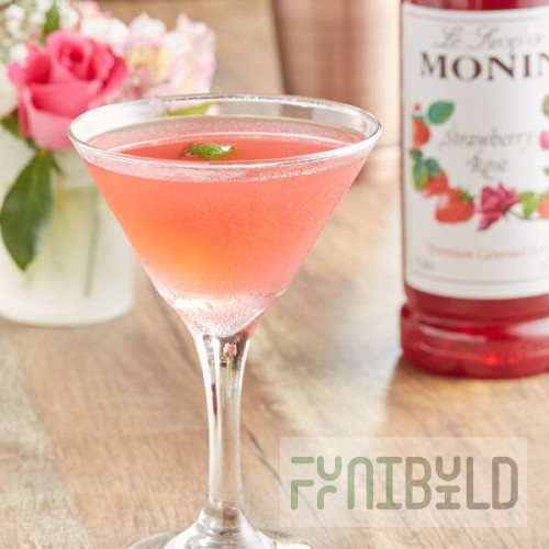Monin Premium Strawberry Rose Flavoring Syrup 1 Liter - 4/Case