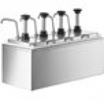 ServSense Quadruple 2 Qt. Stainless Steel Condiment Dispenser - 4 Stainless Steel Pumps with Adjustable Portion Control ServSense Quadruple 2 Qt. Stainless Steel Condiment Dispenser - 4 Stainless Steel Pumps with Adjustable Portion Control