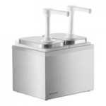 ServSense Quadruple 2 Qt. Stainless Steel Condiment Dispenser - 4 Stainless Steel Pumps with Adjustable Portion Control ServSense Quadruple 2 Qt. Stainless Steel Condiment Dispenser - 4 Stainless Steel Pumps with Adjustable Portion Control
