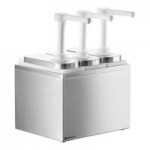 ServSense Quadruple 2 Qt. Stainless Steel Condiment Dispenser - 4 Stainless Steel Pumps with Adjustable Portion Control ServSense Quadruple 2 Qt. Stainless Steel Condiment Dispenser - 4 Stainless Steel Pumps with Adjustable Portion Control