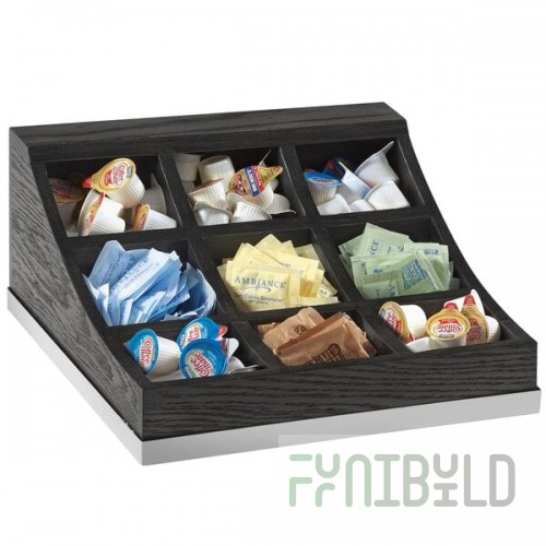 Cal-Mil 3801-87 Cinderwood Nine Compartment Condiment Organizer - 13 3/4