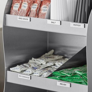 ServSense Magnetic Stainless Steel Condiment Labels for Self Service Station Organizers - 17/Pack