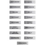ServSense Magnetic Stainless Steel Condiment Labels for Self Service Station Organizers - 17/Pack ServSense Magnetic Stainless Steel Condiment Labels for Self Service Station Organizers - 17/Pack