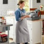 Acopa Ashville Steel Linen Adjustable Bib Apron with 3 Pockets - 34