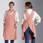 Acopa Ashville Steel Linen Adjustable Bib Apron with 3 Pockets - 34