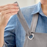 Acopa Ashville Steel Linen Adjustable Bib Apron with 3 Pockets - 34