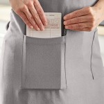 Acopa Ashville Steel Linen Adjustable Bib Apron with 3 Pockets - 34