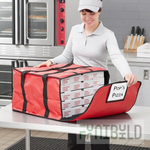 Choice Insulated Pizza Delivery Bag Red Vinyl 20 1/2