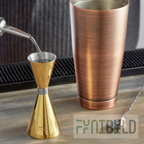 Barfly® M37090GD 1 oz. & 2 oz. Gold-Plated Slim Style Jigger