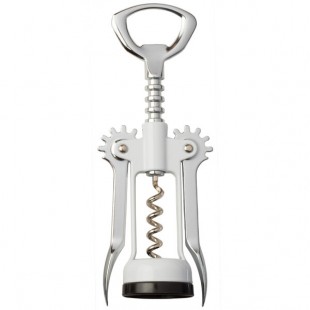 Franmara Chrome-Plated Wing Corkscrew with White Enameled Body 2043-24