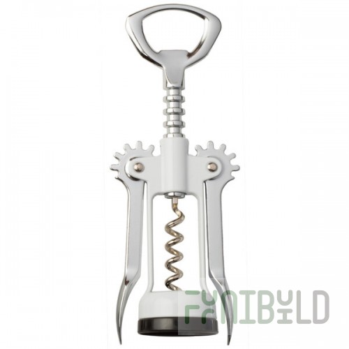 Franmara Chrome-Plated Wing Corkscrew with White Enameled Body 2043-24