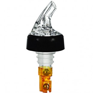 Franmara Posi-Pour 2000 1.5 oz. Clear Spout / Orange Tail Portion Control Pourer 8242 BU - 12/Pack
