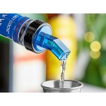 Choice Blue Screened Liquor Pourer with Black Collar - 12/Pack Choice Blue Screened Liquor Pourer with Black Collar - 12/Pack