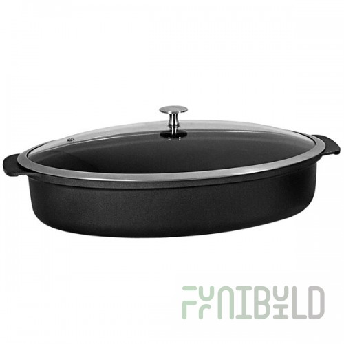 Spring USA Motif Cook & Serve 8 Qt. Titanium Non-Stick Deep Oval Roaster with Cover 8270-8/38