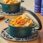 Valor 16 oz. Bistro Green Enameled Mini Cast Iron Pot with Cover