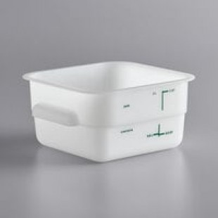 Carlisle 2 Qt. White Square Polyethylene Food Storage Container
