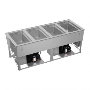 Vollrath FC-HCF-04208-AD Four Well Modular Drop-In Hot / Cold / Freeze Food Well with Auto Manifold Drain - 120/208-240V Vollrath FC-HCF-04208-AD Four Well Modular Drop-In Hot / Cold / Freeze Food Well with Auto Manifold Drain - 120/208-240V