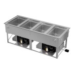 Vollrath FC-HCF-04208-AD Four Well Modular Drop-In Hot / Cold / Freeze Food Well with Auto Manifold Drain - 120/208-240V