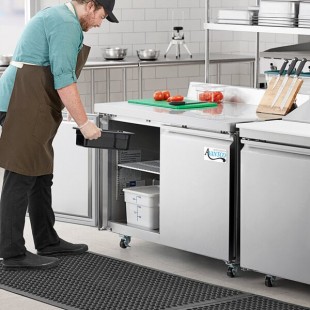 Avantco SS-WT-48F-HC Two Door Stainless Steel ADA Height Worktop Freezer with 3 1/2