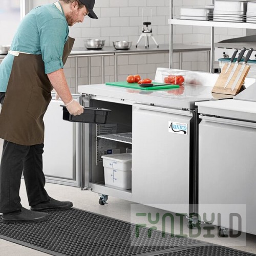 Avantco SS-WT-48F-HC Two Door Stainless Steel ADA Height Worktop Freezer with 3 1/2