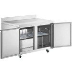 Avantco SS-WT-48F-HC Two Door Stainless Steel ADA Height Worktop Freezer with 3 1/2