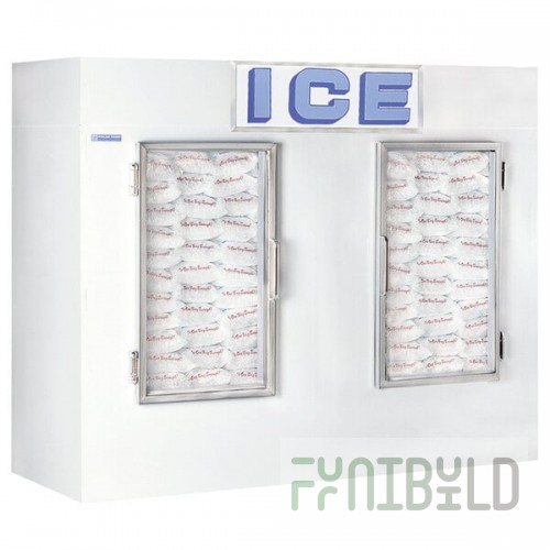 Polar Temp 1000CWGP Two Door Cold Wall Indoor Ice Merchandiser - 100 cu. ft.