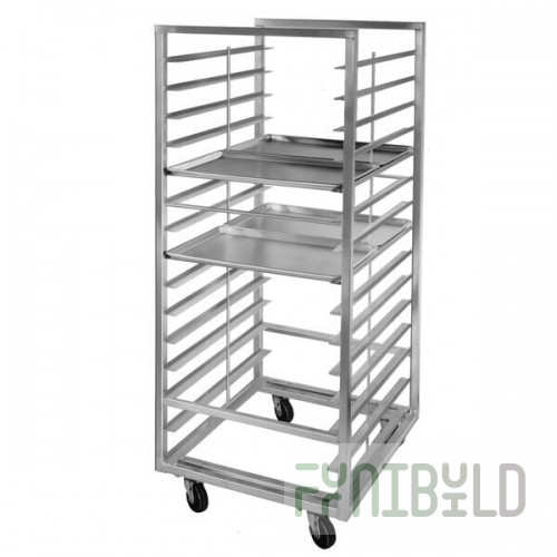 Scratch and Dent Channel 411A-DOR Double Section Side Load Aluminum Bun Pan Oven Rack - 40 Pan