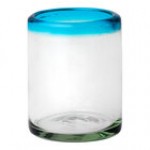 10 Strawberry Street Aqua Rim 12 oz. Rocks / Double Old Fashioned Glass - 6/Case