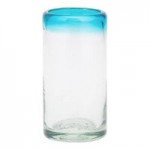 10 Strawberry Street Aqua Rim 12 oz. Rocks / Double Old Fashioned Glass - 6/Case