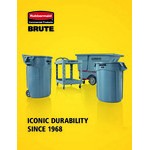Rubbermaid® BRUTE Black Small Flat 3-Shelf Utility Cart with Ergonomic Handle 2203280