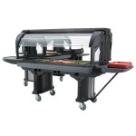 Cambro VBRLHD6110 Black 6' Versa Food / Salad Bar with Heavy Duty Casters - Low Height Cambro VBRLHD6110 Black 6' Versa Food / Salad Bar with Heavy Duty Casters - Low Height
