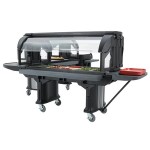 Cambro VBRLHD6110 Black 6' Versa Food / Salad Bar with Heavy Duty Casters - Low Height Cambro VBRLHD6110 Black 6' Versa Food / Salad Bar with Heavy Duty Casters - Low Height