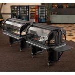 Cambro VBRLHD6110 Black 6' Versa Food / Salad Bar with Heavy Duty Casters - Low Height Cambro VBRLHD6110 Black 6' Versa Food / Salad Bar with Heavy Duty Casters - Low Height
