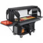 Cambro VBRLHD6110 Black 6' Versa Food / Salad Bar with Heavy Duty Casters - Low Height Cambro VBRLHD6110 Black 6' Versa Food / Salad Bar with Heavy Duty Casters - Low Height