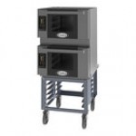 Cadco Bakerlux Station BLS-4HTD-1 4-Shelf Half Size Heavy-Duty Digital Countertop Convection Oven with Touch Control Panel and Stand - 208-240V Cadco Bakerlux Station BLS-4HTD-1 4-Shelf Half Size Heavy-Duty Digital Countertop Convection Oven with Touch Control Panel and Stand - 208-240V