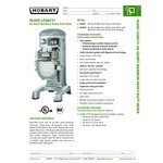 Hobart Legacy+ HL600-1STD 60 Qt. Planetary Floor Mixer with Guard & Standard Accessories - 240V, 3 Phase, 2 7/10 hp