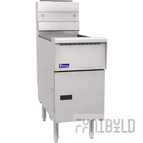 Pitco® SG14RSSTC Natural Gas 40-50 lb.Floor Fryer with Solid State Thermostatic Controls - 122,000 BTU