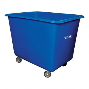Royal Basket Trucks 20 Cu. Ft. Blue Poly Truck with Steel Base and 4 Swivel Casters R16-BLX-PGA-4UNN