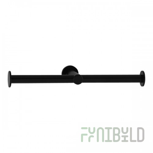Bobrick Fino B-9547.MBLK Surface-Mounted Stainless Steel Double Roll Toilet Tissue Holder with Matte Black Finish