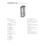 simplehuman CW2087 12 Gallon / 45 Liter Brushed Stainless Steel Slim Step-On Trash Can with Plastic Lid simplehuman CW2087 12 Gallon / 45 Liter Brushed Stainless Steel Slim Step-On Trash Can with Plastic Lid